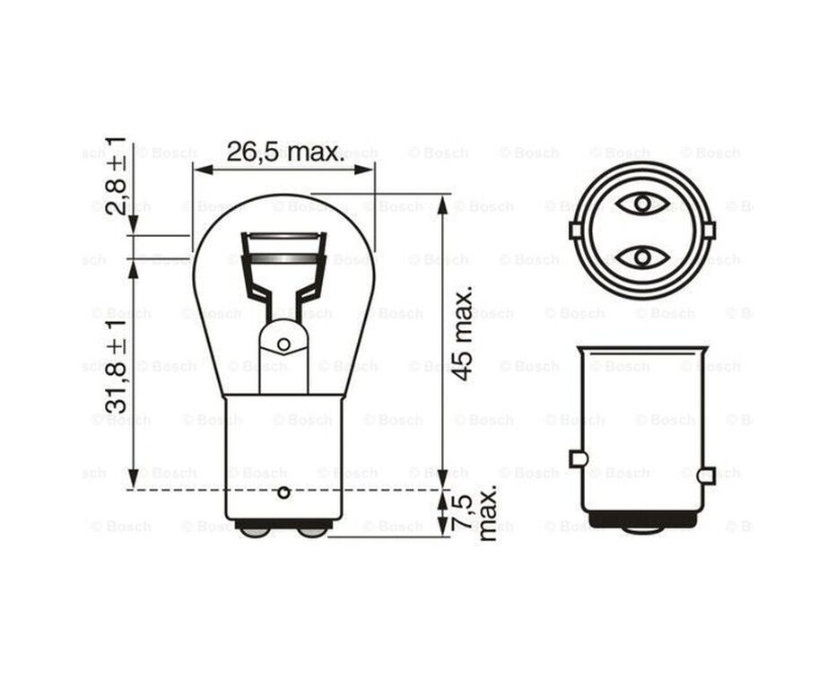 Ampul - Pure Light - 12 V - P21/5w - 21/5 W - Bay15d P21/5w (10