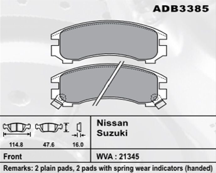 BALATA ÖN FREN SWİFT 90-00 SEDAN 1.6-1.3 GTI ŞİMLİ