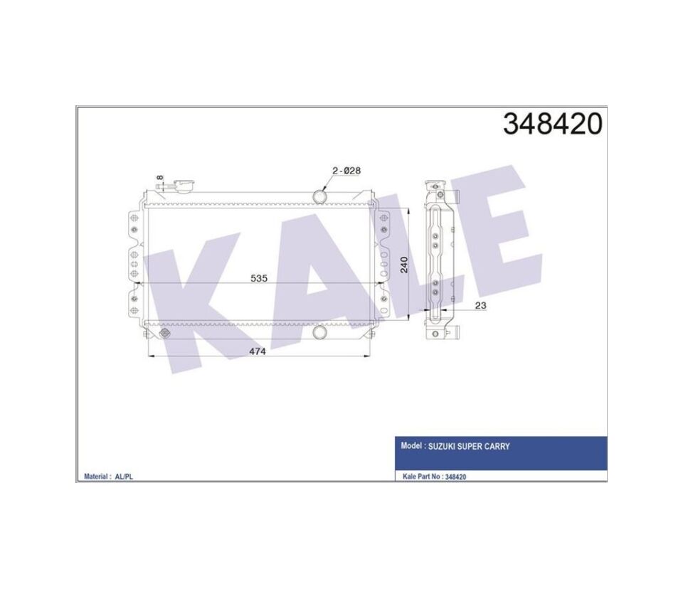 Kale Oto Radyatör 348420 Radyatör Mekanik Super Carry Sk410 85-