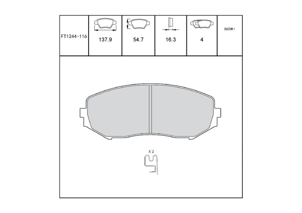 Suzuki Vitara 06- Ön Balata (D904455200-65J11)