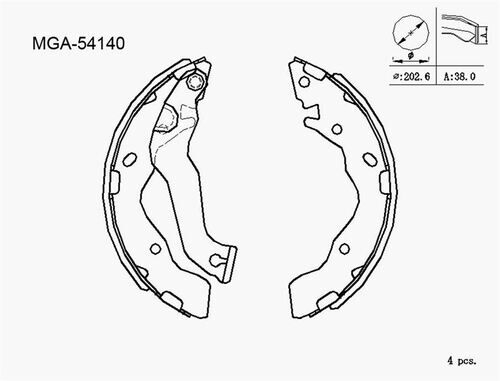 ARKA FREN BALATASI PABUC KAMPANA HYUNDAI ACCENT 1.5 CRDI MATRI1.5 CRDI 2002-200