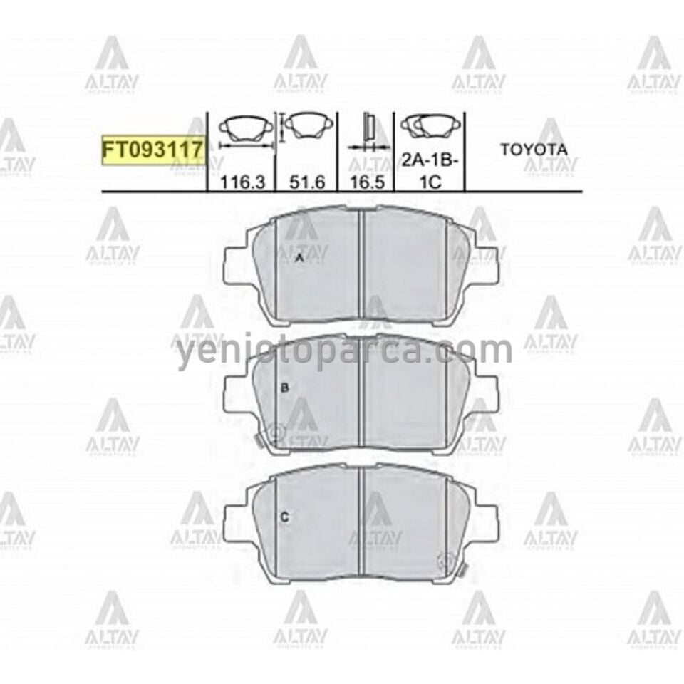 YARIS FREN BALATA 00-06 (BALATA DİSK İSE) ARKA