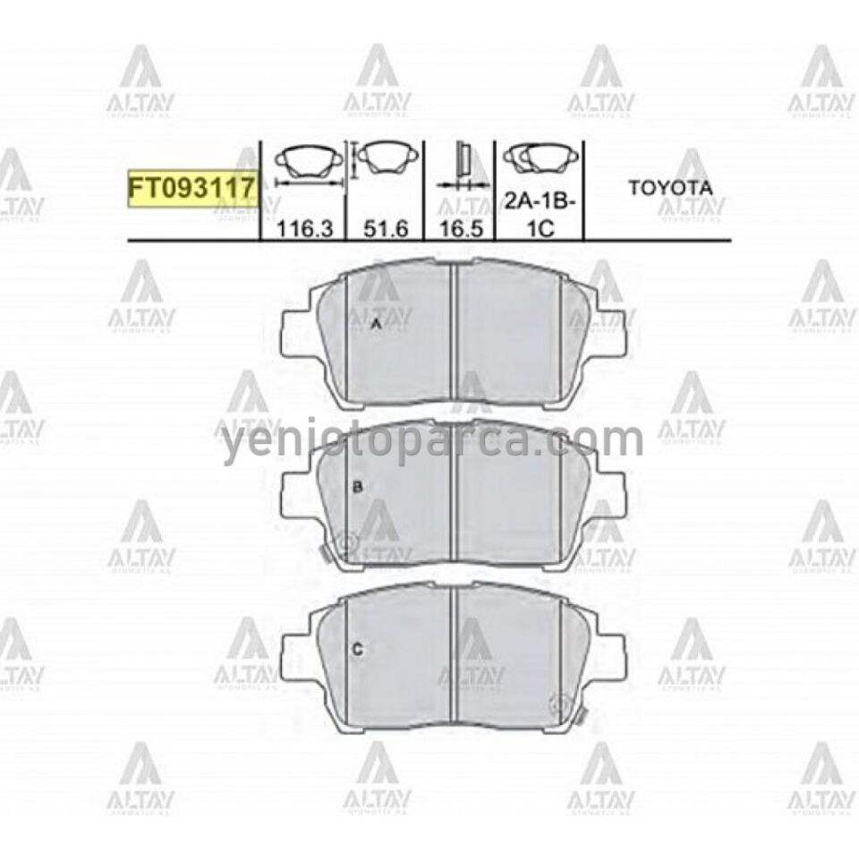 YARIS FREN BALATA 00-06 (BALATA DİSK İSE) ARKA