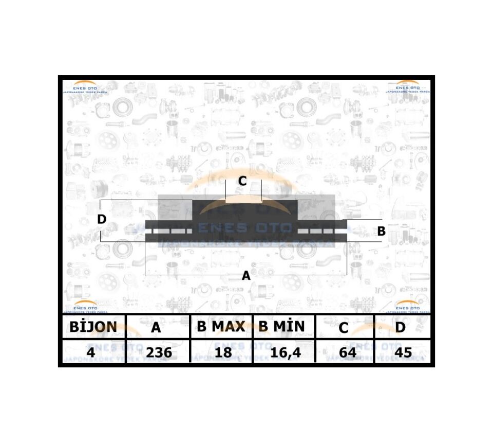 Mitsubishi Carısma 95/Colt 92/Lancer 92/Persona On Fren Dıskı